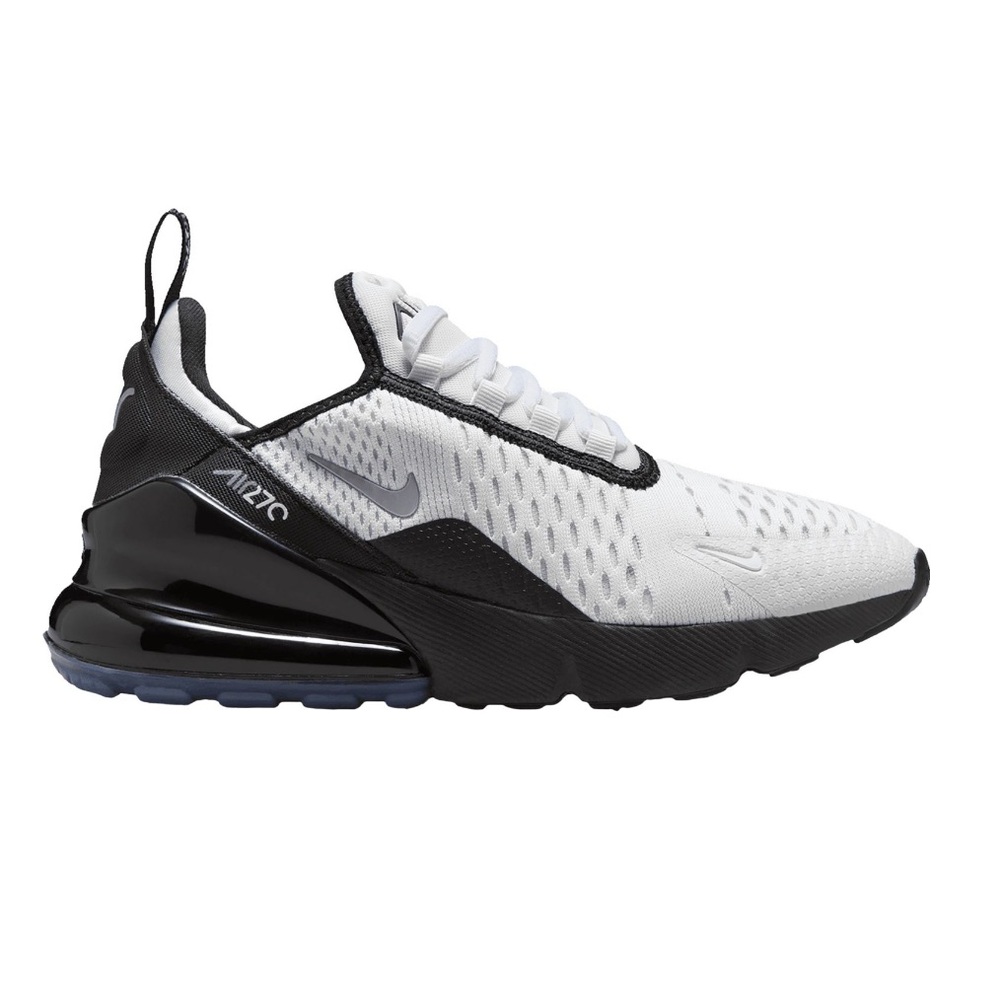 NIKE KIDS AIR MAX 270 SE DUST METALLIC COOL GREY YOUTH GRADE SCHOOL BLACK WHITE